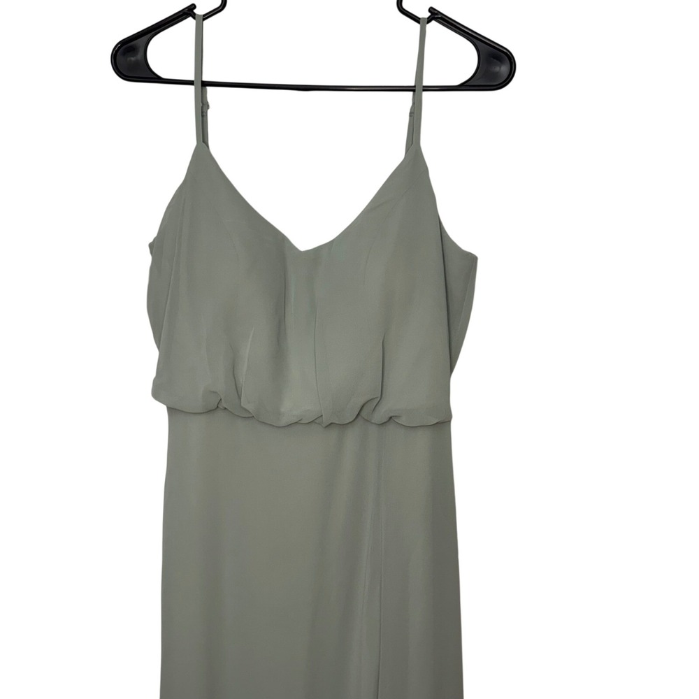 Birdy Grey GWENNIE Maxi Dress Sage Green Spaghetti Strap Flowy Bridesmaid Medium - Picture 2 of 10
